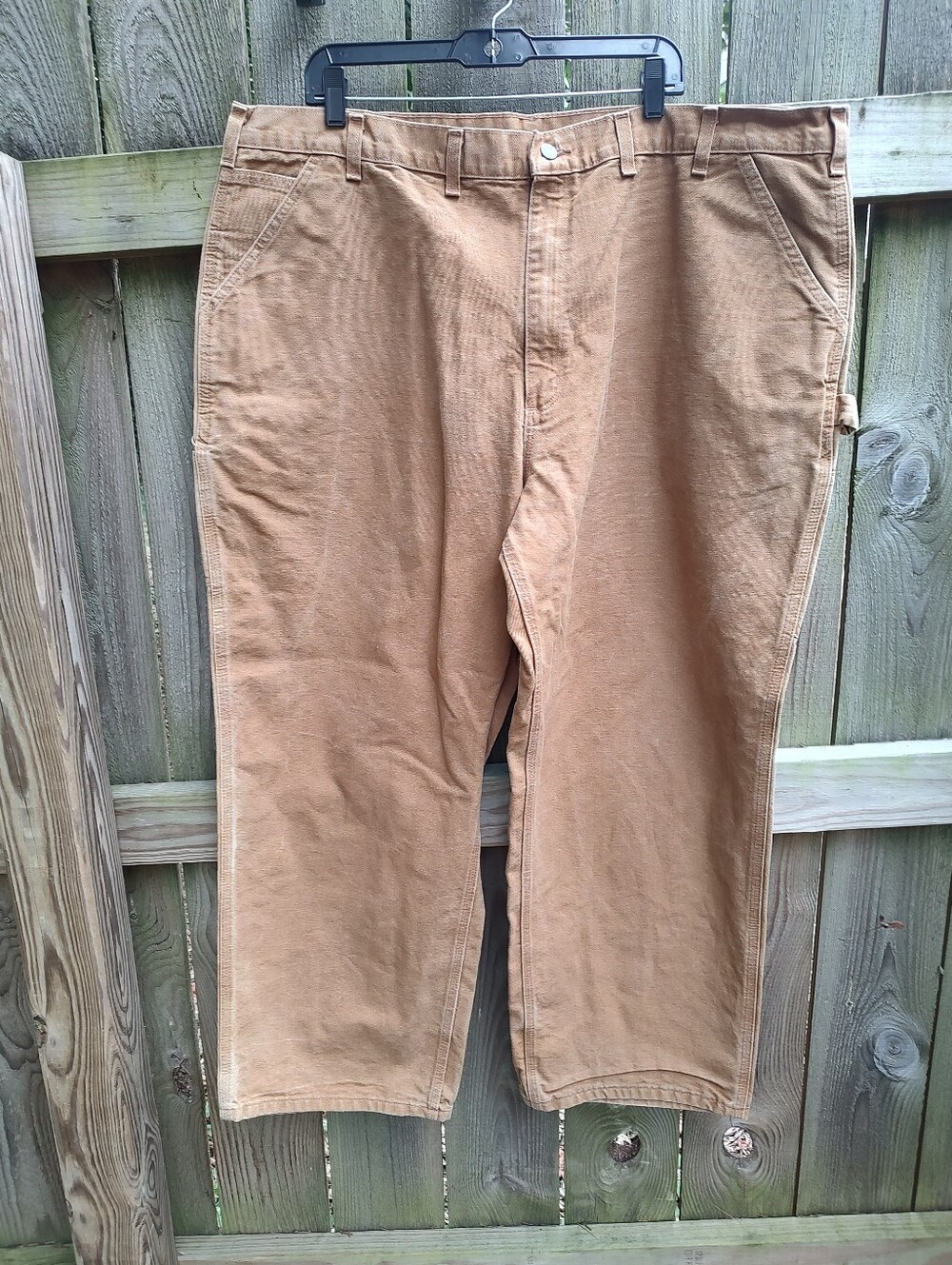 🏵️ CARHARTT Original Dungaree Fit Cargo Work Pant Men Tan 46x30 RN14806